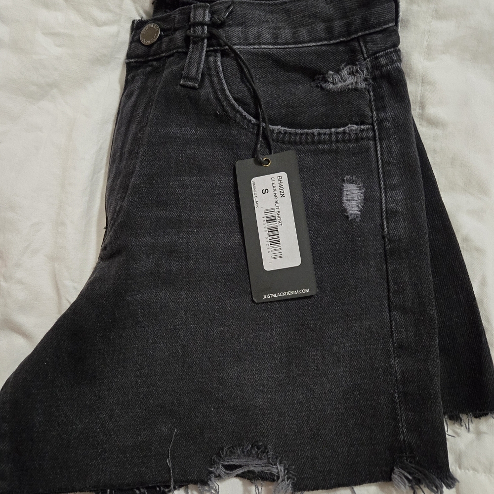 Lulus just black denim shorts